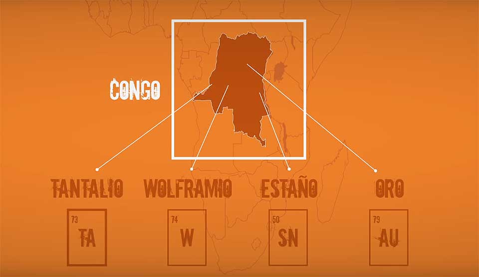 Minerales del Congo: Tantalio Wolframio Estaño Oro